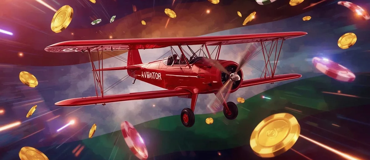What Makes the Aviator Game Unique Red Aviator game plane flying through golden casino chips and lights